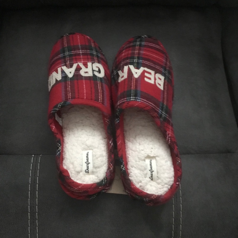 Dearfoams Red Plaid Slippers